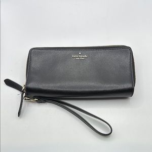 Kate Spade Staci Carryall Double Zip Around Black Wristlet Wallet ID Card Holder